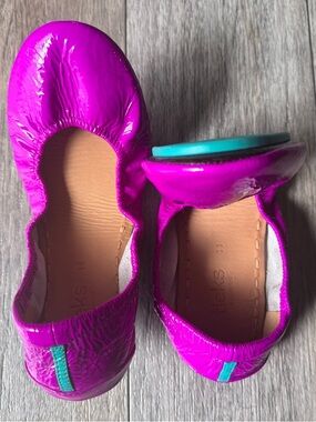 Tieks Patent Ballet Flats in Violet with Teal Accent